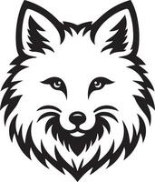 Arctic Fox head silhouette illustration. vector