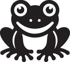 Frog sitting silhouette illustration. vector
