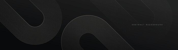 Abstract pattern background, golden lines with black background. Luxury modern premium background vector