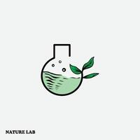 natural lab logo design concept, creative symbol of science and medicine, eco friendly lab logo template vector