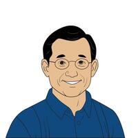 Illustration of dad with glasses smiling. Illustrator of father vector