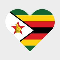 National Flag of Zimbabwe. Zimbabwe Flag. Zimbabwe Heart flag. vector