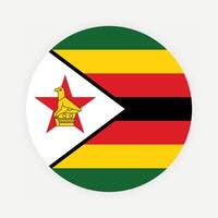 National Flag of Zimbabwe. Zimbabwe Flag. Zimbabwe Round flag. vector
