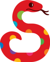 Chinese New Year 2025. Year of the Snake. Colourful snake symbol icon illustration png
