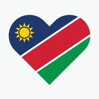 National Flag of Namibia. Namibia Flag. Namibia Heart flag. vector