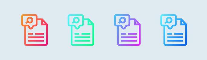 Articles line icon in gradient colors. Blog signs illustration. vector