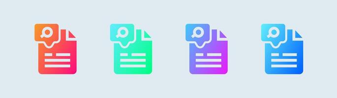 Articles solid icon in gradient colors. Blog signs illustration. vector