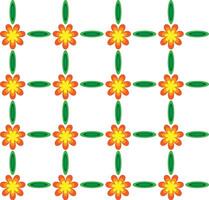 Pattern of yellow flowers and leaves on a white background vector