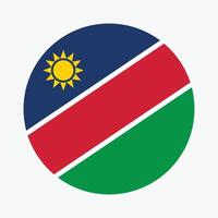 nacional bandera de Namibia. Namibia bandera. Namibia redondo bandera. vector