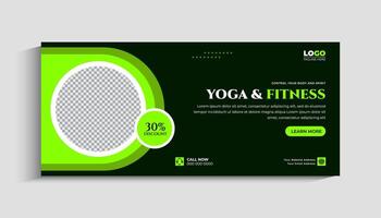 Yoga Fitness Social Media Cover and Banner Template Design vector
