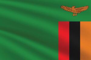 National Flag of Zambia. Zambia Flag. Waving Zambia flag. vector