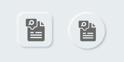 Articles solid icon in neomorphic design style. Blog signs illustration. vector