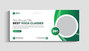 Yoga Fitness Social Media Cover and Banner Template Design vector