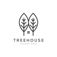 logo icons tree house vector