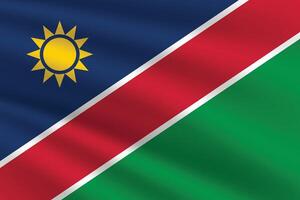 National Flag of Namibia. Namibia Flag. Waving Namibia flag. vector