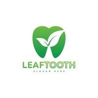 Logo icon leaf tooth design vector