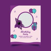 Creative birthday party flyer template vector