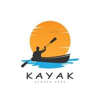 Illustration logo kayak vector