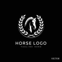 logo caballo con negro antecedentes diseño vector