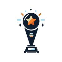 Trophy or Champion Cup flat illustration isolated on a white background. Trophy sign vector