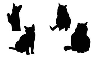 Cat Silhouette Design Collection. vector