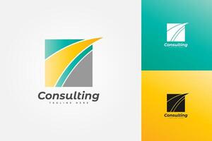 inspiración para negocio consultante logos o soluciones vector