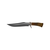 bowie knife flat design illustration isolated on white background. Sharp Blade color icon design, Camping and outdoor symbol, extreme sports equipment sign, Wildlife and Expedition vector