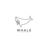 whale icon logo outline style vector