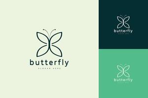 mariposa logo sencillo diseño vector