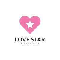 amor estrella logo icono modelo vector