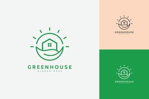 Green house logo abstract vector