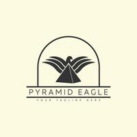 pájaro logo con pirámide vector