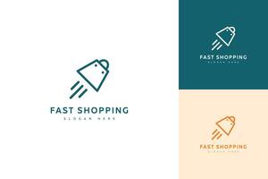 Fast shopping logo template design vector