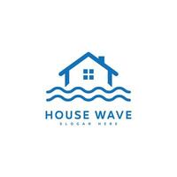 House wave logo design abstract vector
