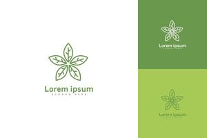 five leaf stalk logo, simple design vector