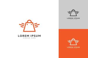 shopping bag logo template design vector