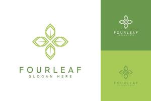 company logo in the shape of 4 leaves, simple design vector