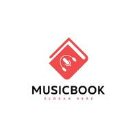 música libro logo modelo vector