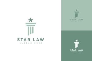 Star Law Logo Design Template vector