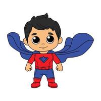 Boys in superhero costumes on white background vector