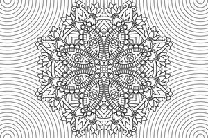 Mandala Coloring relaxation and meditation page for kids and adults. Circular pattern mandala. Decorative Oriental and Arabic ornament ethnic style. Line art drawing coloring page vector
