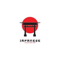 Torii logo, symbol of the entrance to the gods in Japan vector