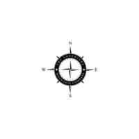 Black compass rose isolated on white vector