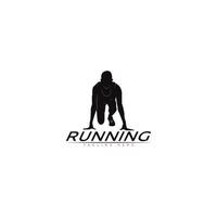 Logo silhouette running sports vector