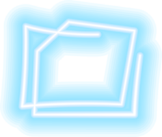 Abstract neon frame with transparent background. png