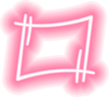 Abstract neon frame with transparent background. png