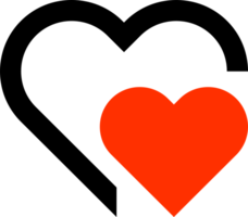 Abstract red and black heart icon png