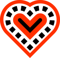 Abstract red and black heart icon png