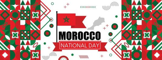 Marruecos bandera y mapa .nacional o independencia día diseño para marroquí bandera. moderno retro rojo verde estrella árabe islámico tradicional resumen iconos ilustración. vector