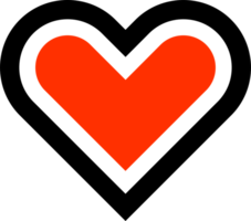 Abstract red and black heart icon png